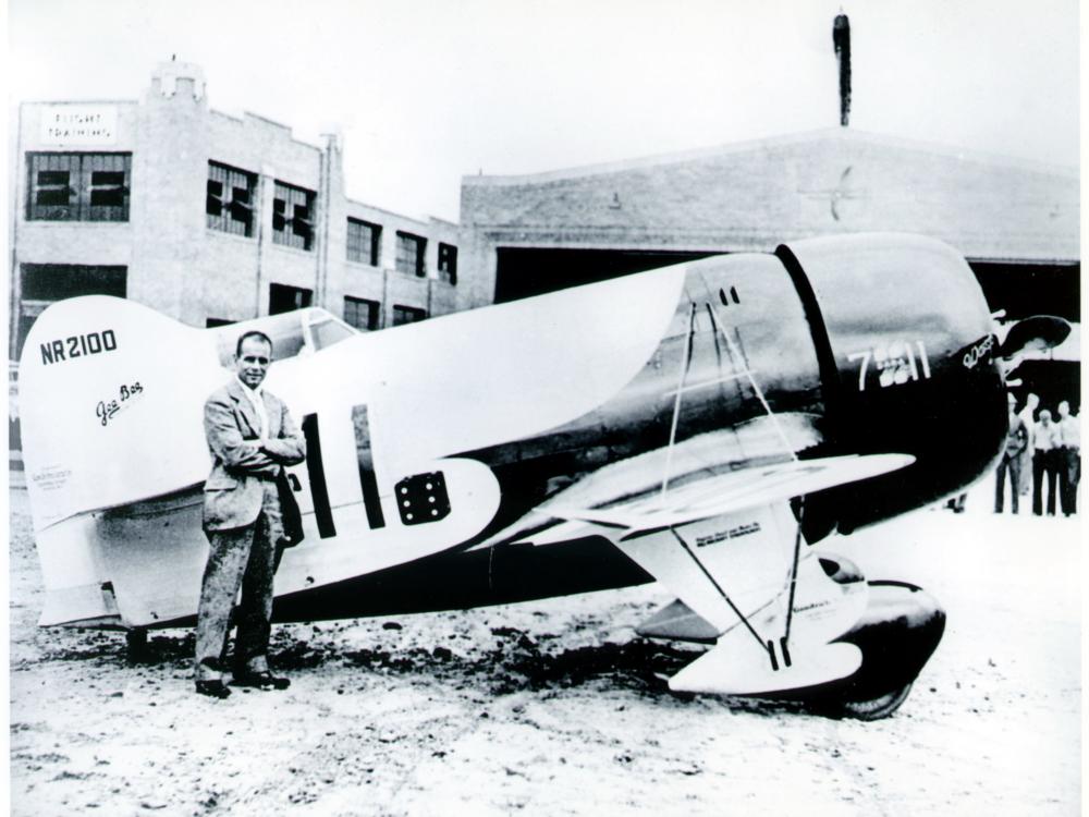 Doolittle Poses Beside Racer