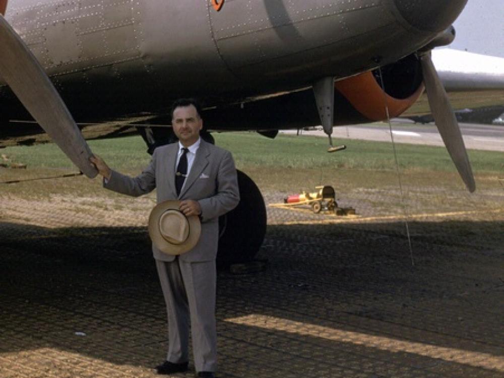 Paul Garber with Boeing 247-D