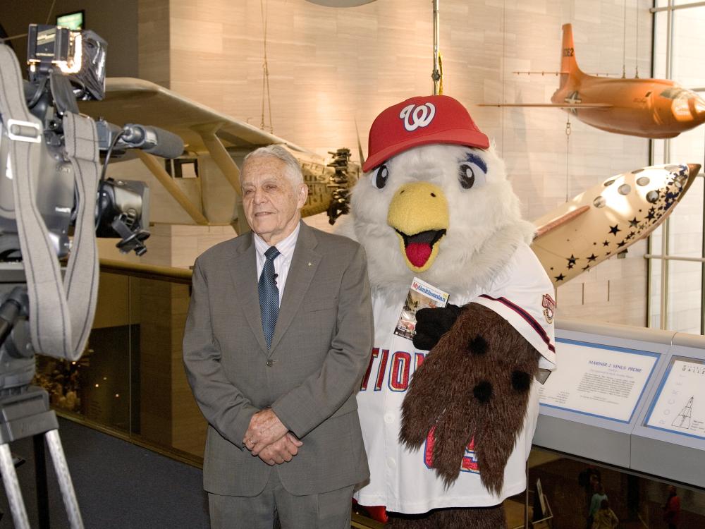 Don Lopez and Washington Nationals Mascot Screech