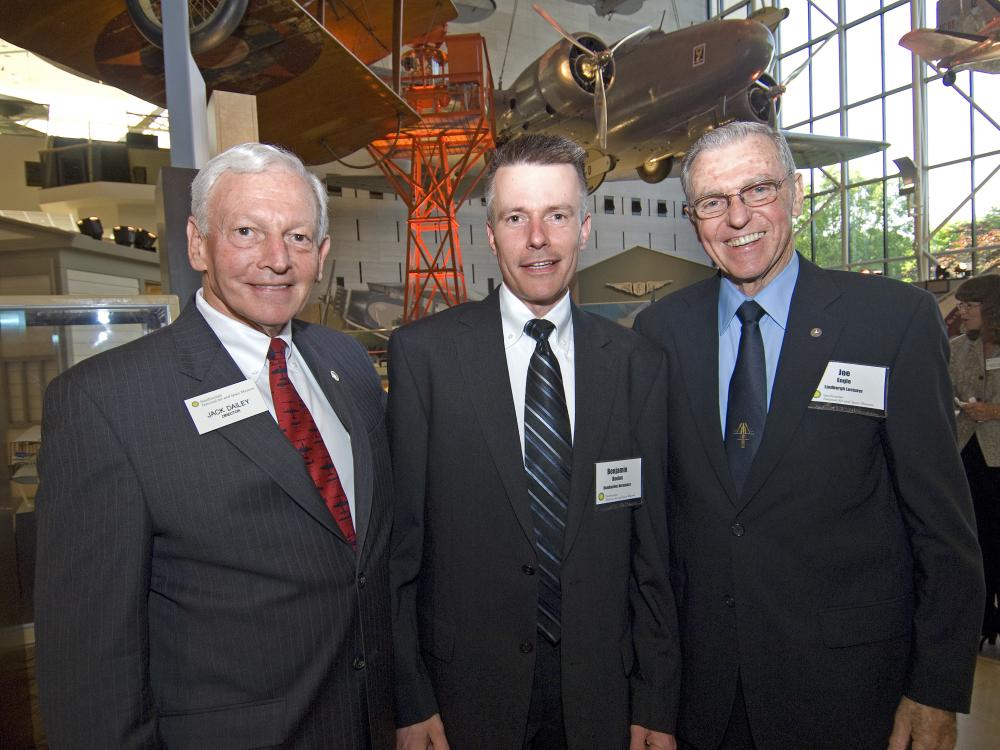 Gen. John R. “Jack” Dailey, Benjamin Boehm, and Maj. Gen. Joe H. Engle