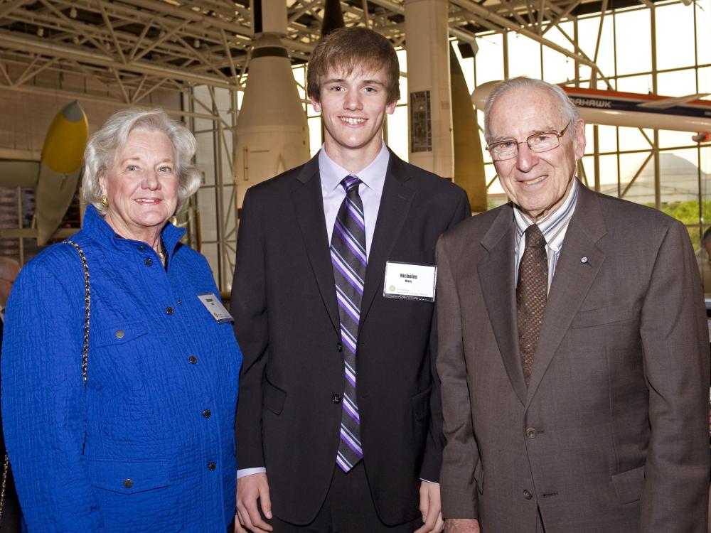 Adrienne Mars, Nicholas Mars, and Jim Lovell