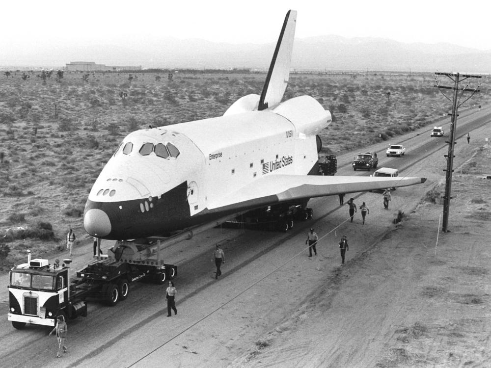 Space Shuttle Orbiter Enterprise Transferred to Edwards AFB