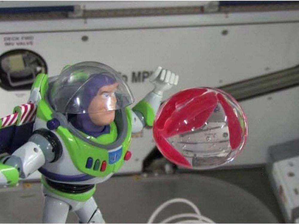 Buzz Lightyear at the International Space Station