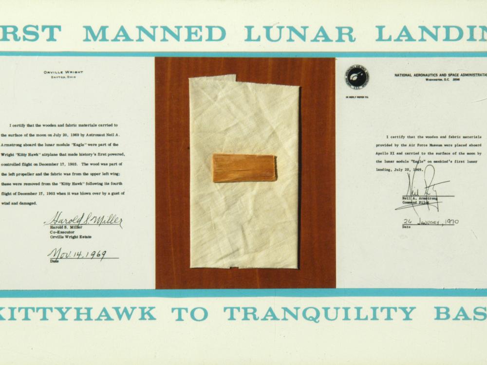 1903 Wright Flyer Fabric Taken to Moon Apollo 11