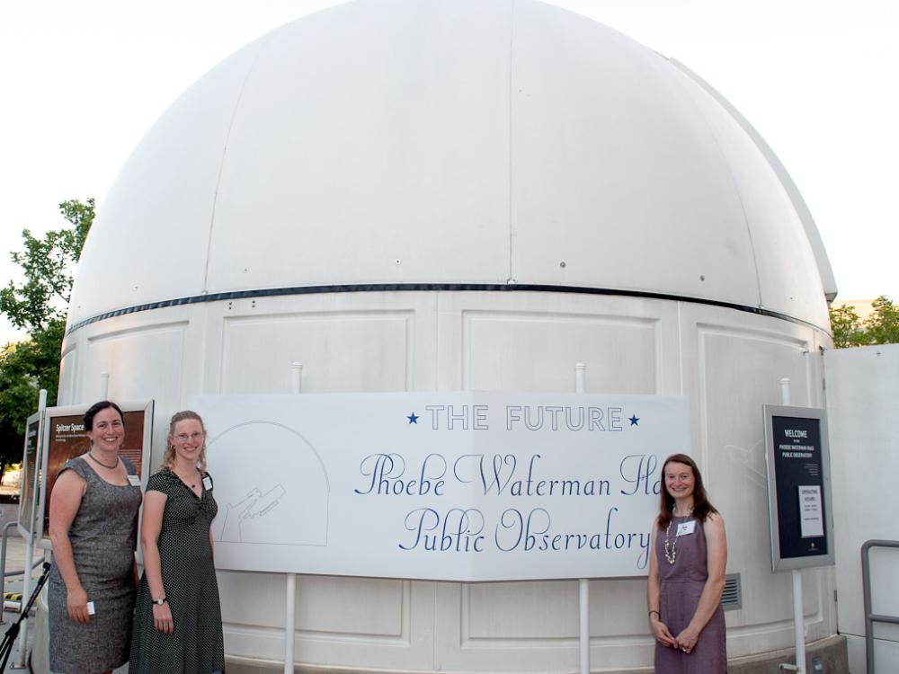 Astronomy educators outside the Phoebe Waterman Haas Public Observatory