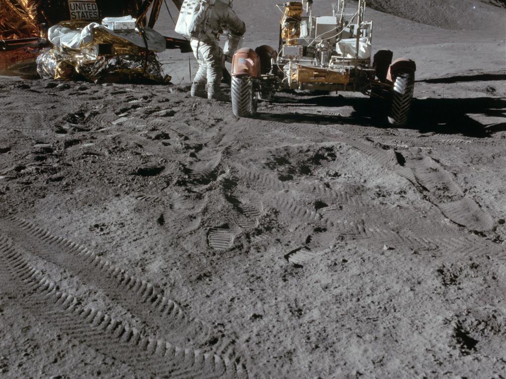 Lunar Roving Vehicle Tracks