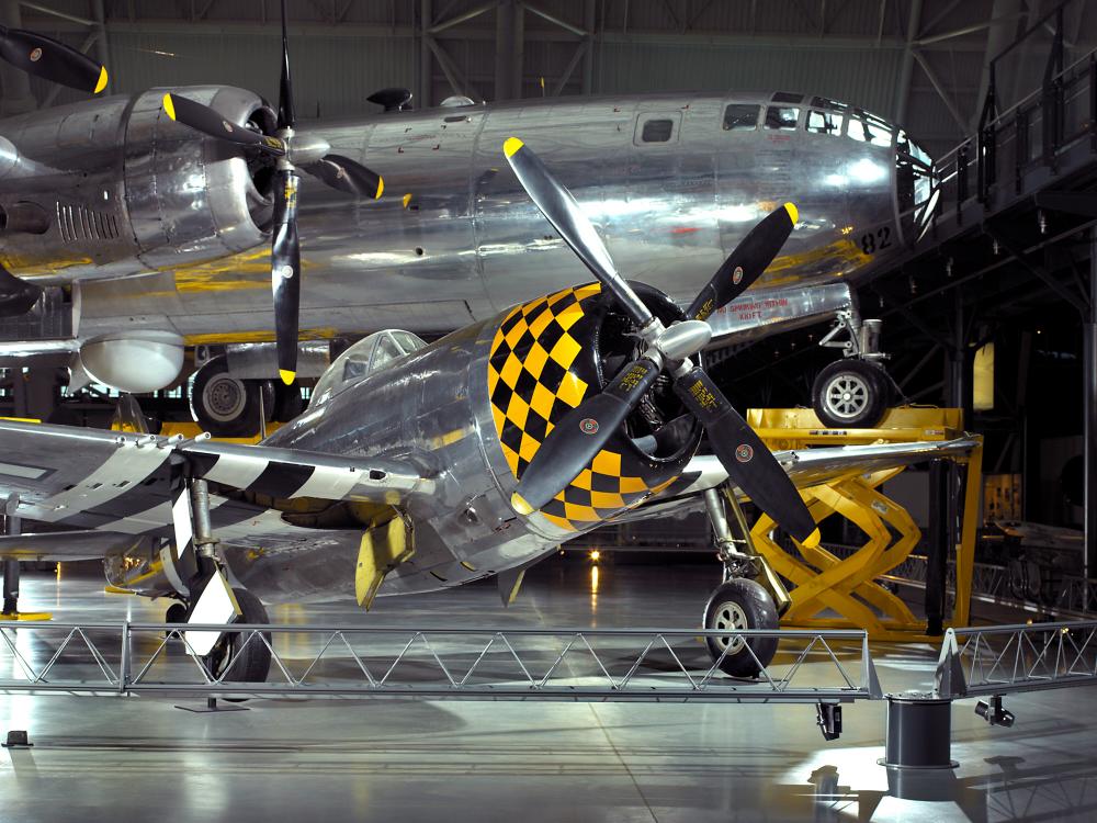 Republic P-47D Thunderbolt and Boeing B-29 Superfortress <em>Enola Gay</em>