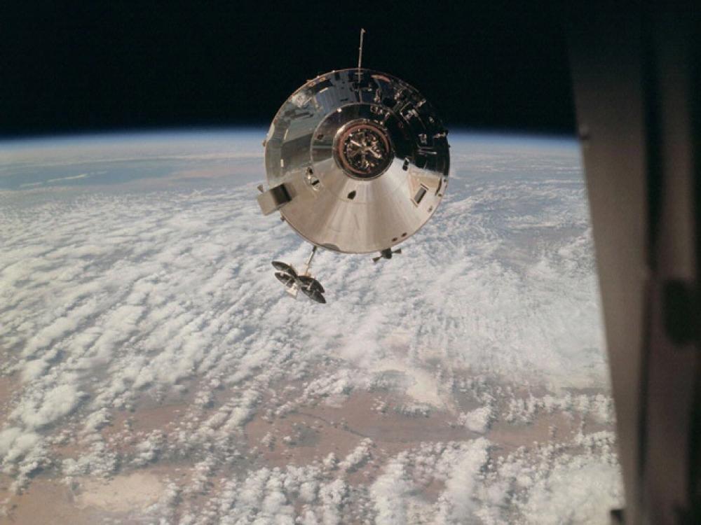 Image of Apollo 9 Command Module in Earth orbit