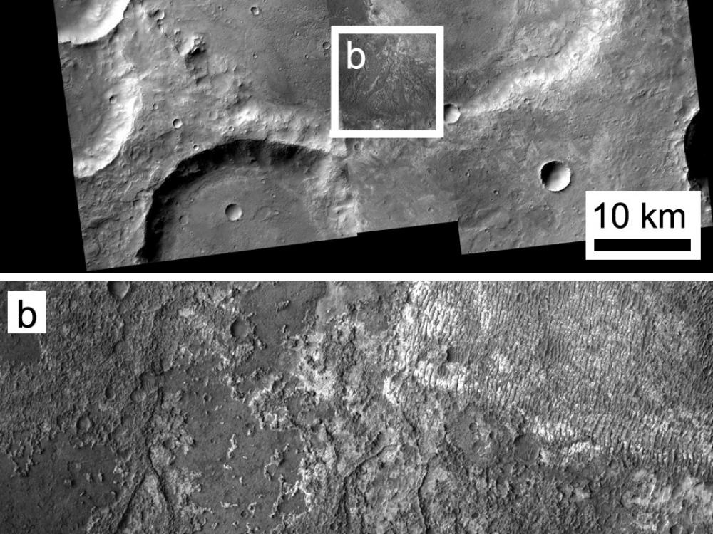 Image of Exposed Layering in Martian Impact Craters