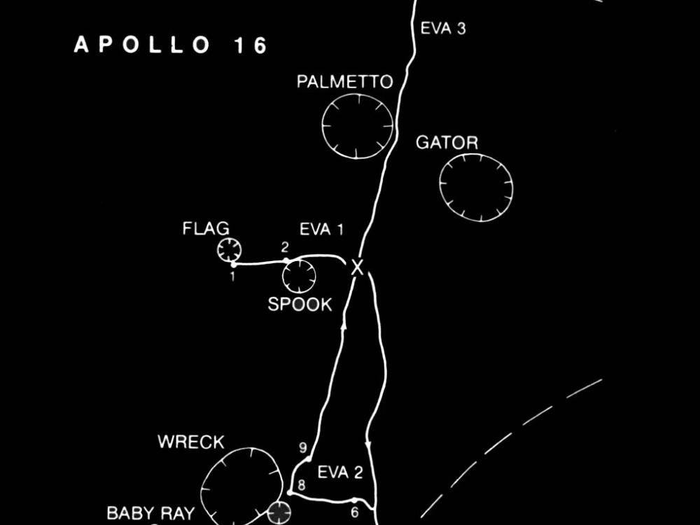 Apollo 16 Traverse Map