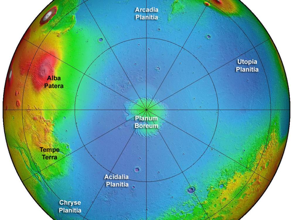 Topographic Map of Mars