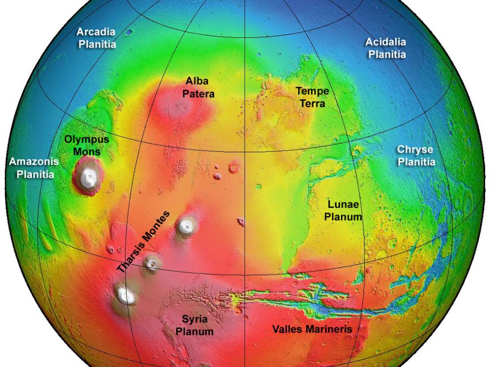 Topographic Map of Mars