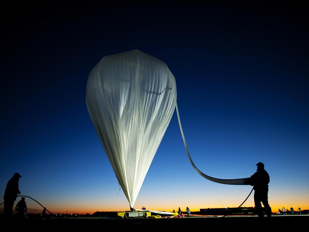 Launch of a test unmanned helium balloon.