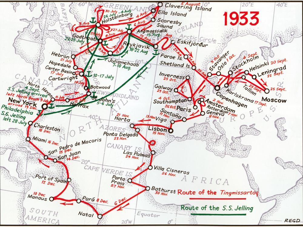 The Lindberghs’ 1933 Route