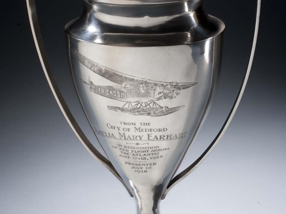 Trophy from the City of Medford to Amelia Earhart