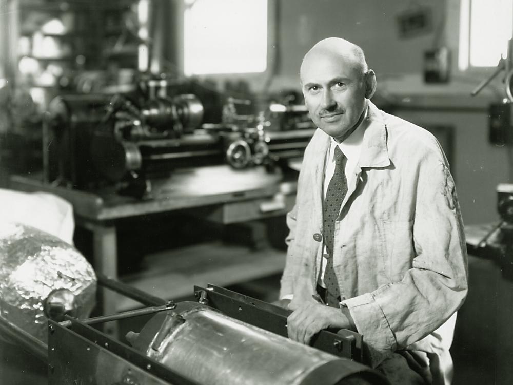 Robert Goddard in his Workshop 