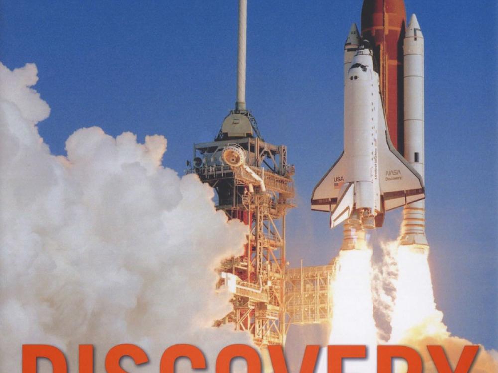 Book cover featuring a cover image of a Discovery shuttle launch.