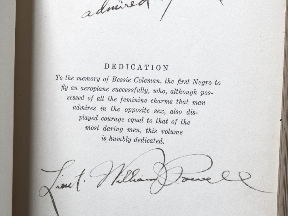 Written dedication and autograph on the dedication page of an autobiography.