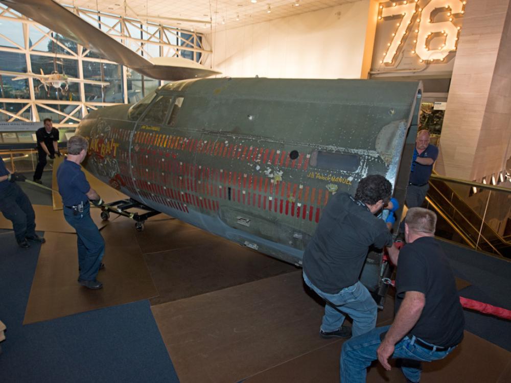 Moving the Martin B-26B Marauder <em>Flak-Bait</em>'s Forward Fuselage