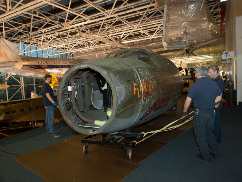 Moving the Martin B-26B Marauder <em>Flak-Bait</em>'s Forward Fuselage