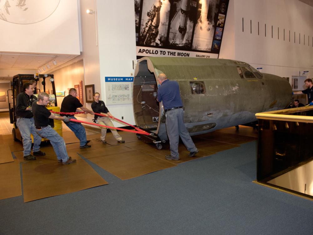 Moving the Martin B-26B Marauder <em>Flak-Bait</em>'s Forward Fuselage