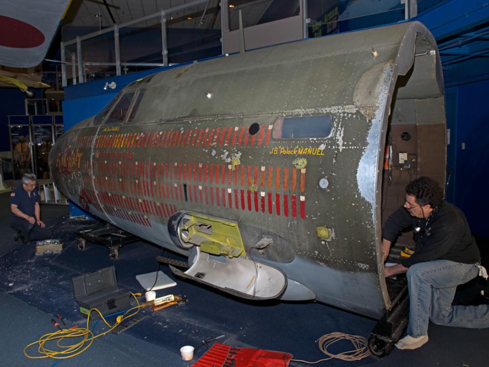 Moving the Martin B-26B Marauder <em>Flak-Bait</em>'s Forward Fuselage