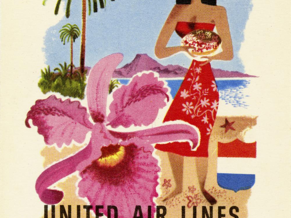 United Airlines Hawaii Baggage Label