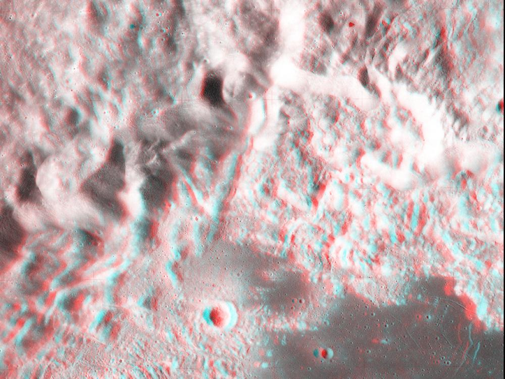 Tsiolkovsky Crater on the Moon in 3-D