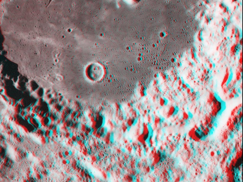 Aitken Crater on the Moon in 3-D