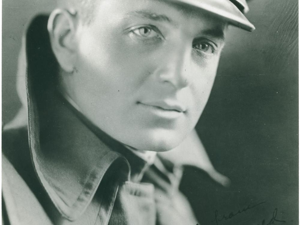 Leslie P. Arnold, a man, poses for a portrait in a U.S. Army Air Service uniform.