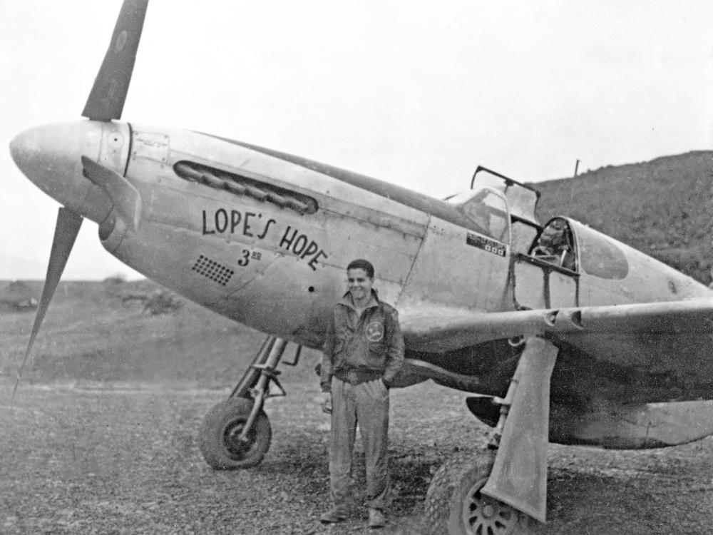 Donald Lopez with North American P-51C