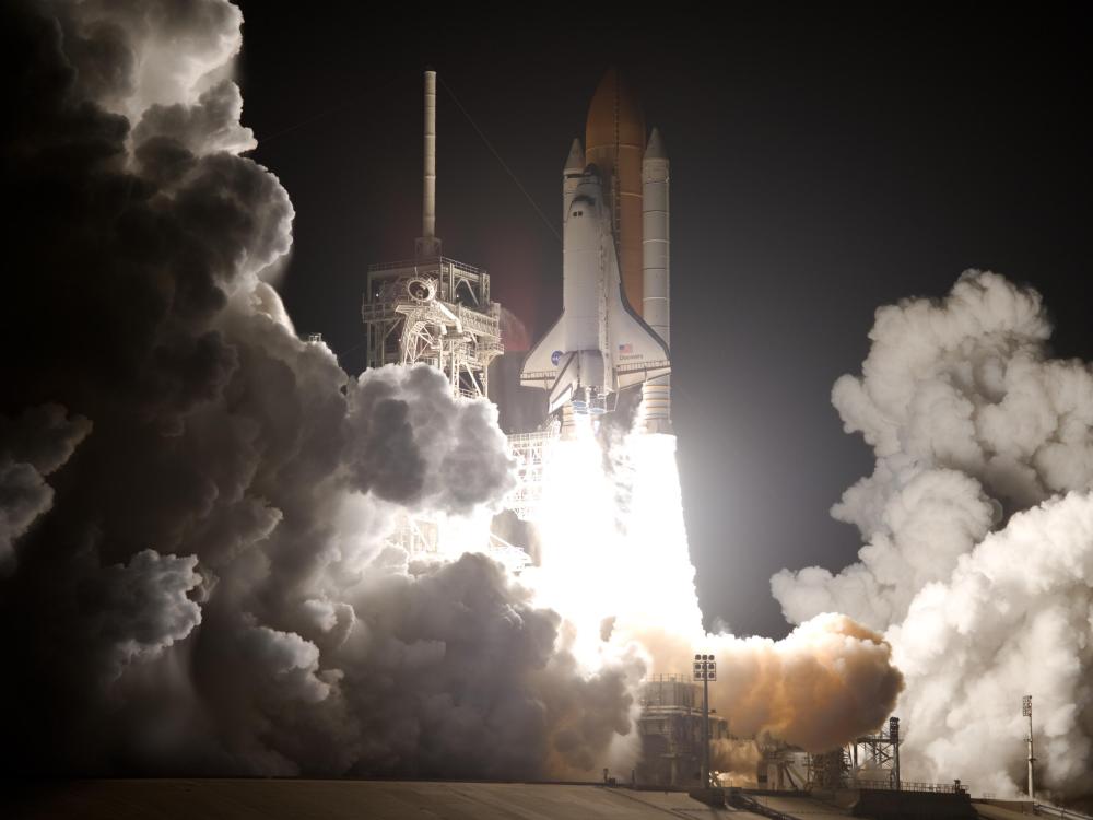 Launch of Space Shuttle Discovery on STS-128 Mission