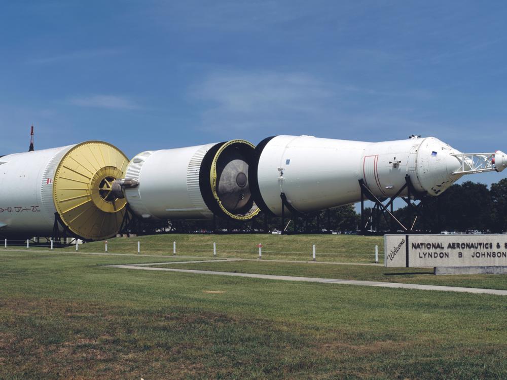 Saturn V Rocket Booster on Display at NASA JSC