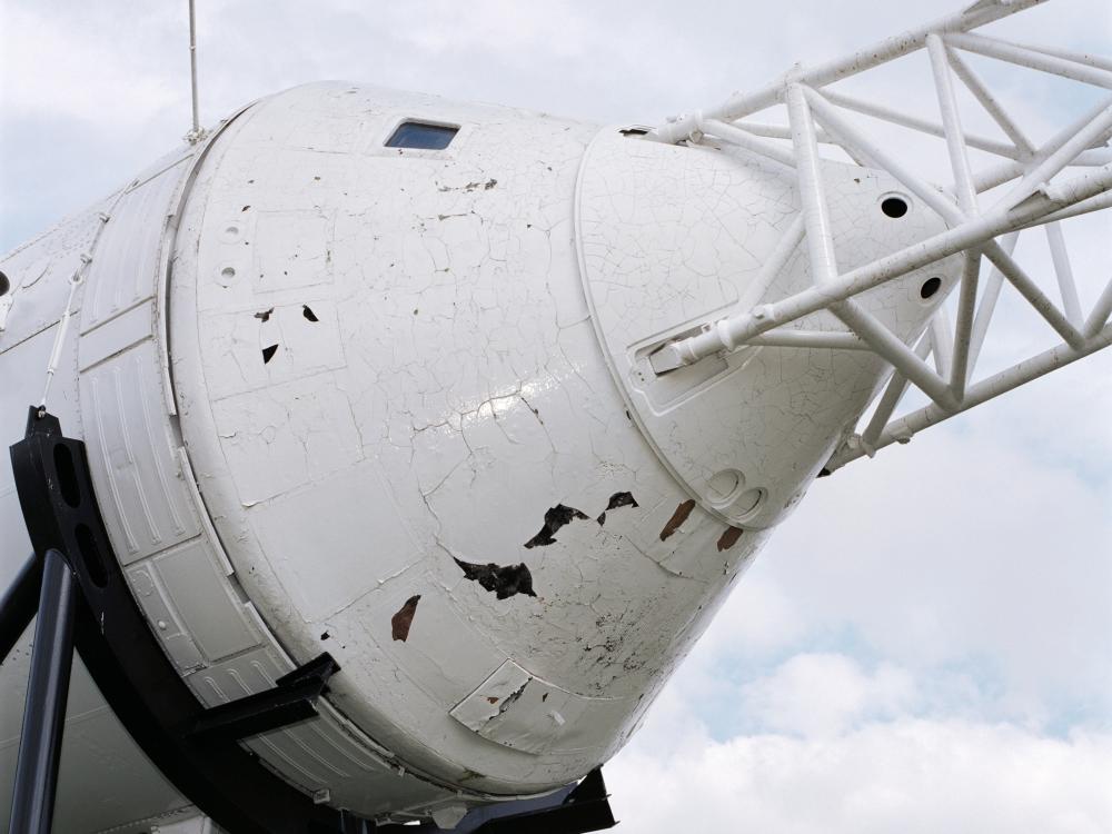 Apollo Capsule on Saturn V Rocket at JSC