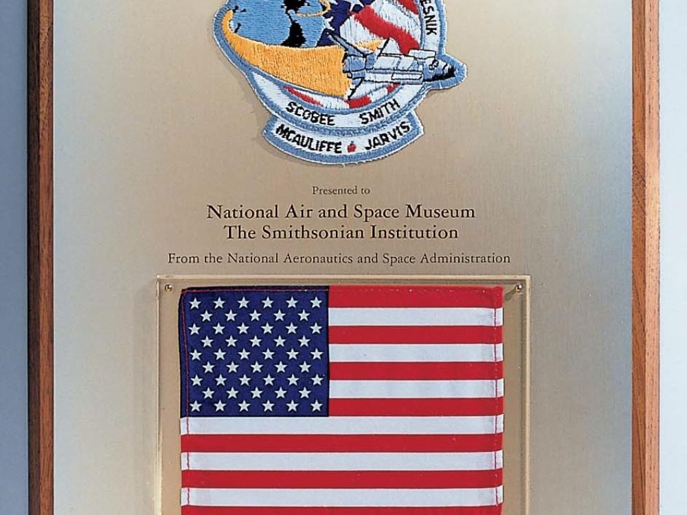 Space Shuttle Challenger Flag in the Moving Beyond Earth Gallery