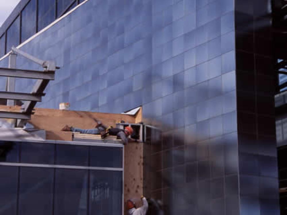 Tiles on side of Udvar-Hazy Center entrance