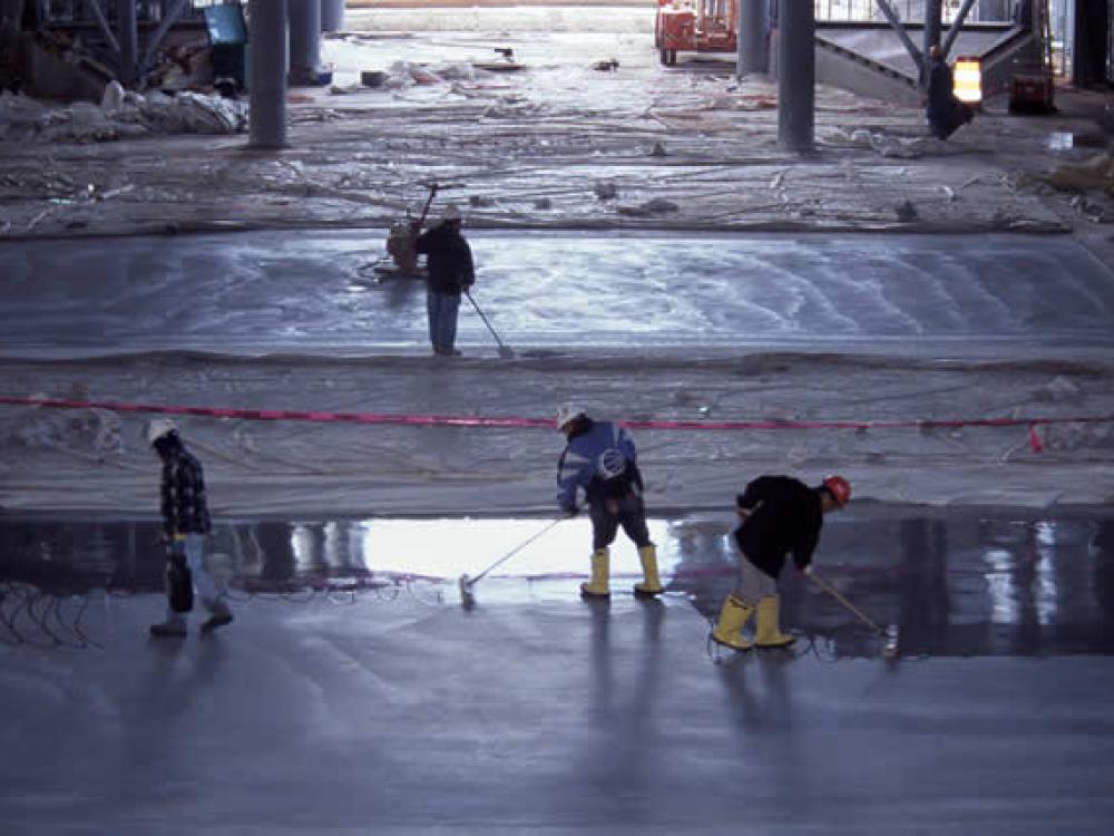 Scrubbing the Udvar-Hazy Center floor