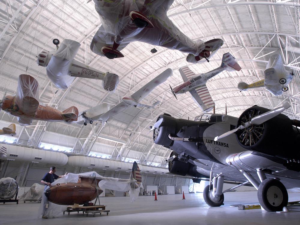 Airplanes Being Hung at the Udvar-Hazy Center