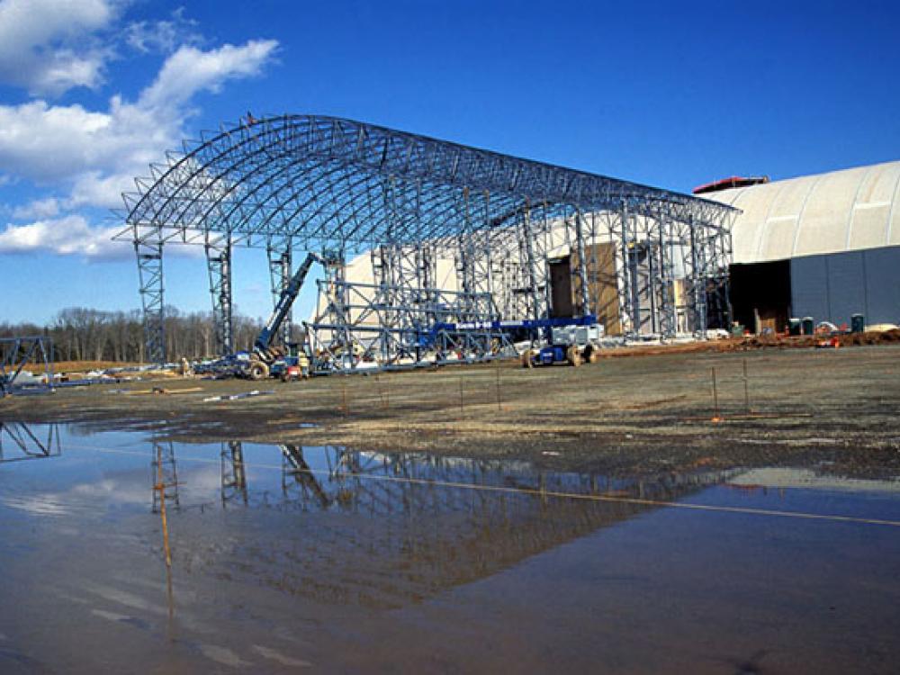 Udvar-Hazy Center Space Hangar ready for a roof.