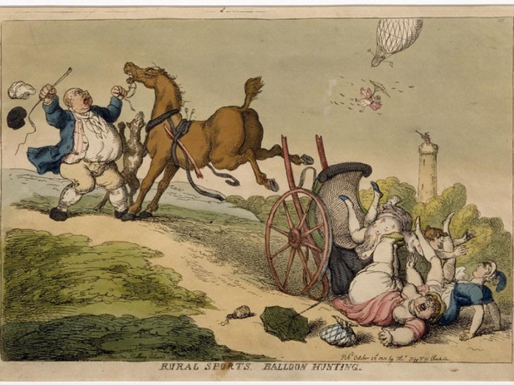 Rural Sports, Balloon Hunting, by T. Rowlandson