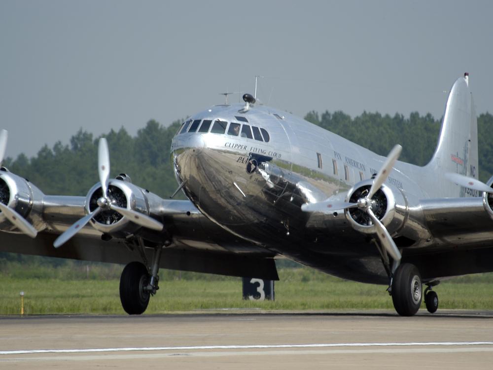 Boeing S-307 Stratoliner Arrives at Washington Dulles Airport