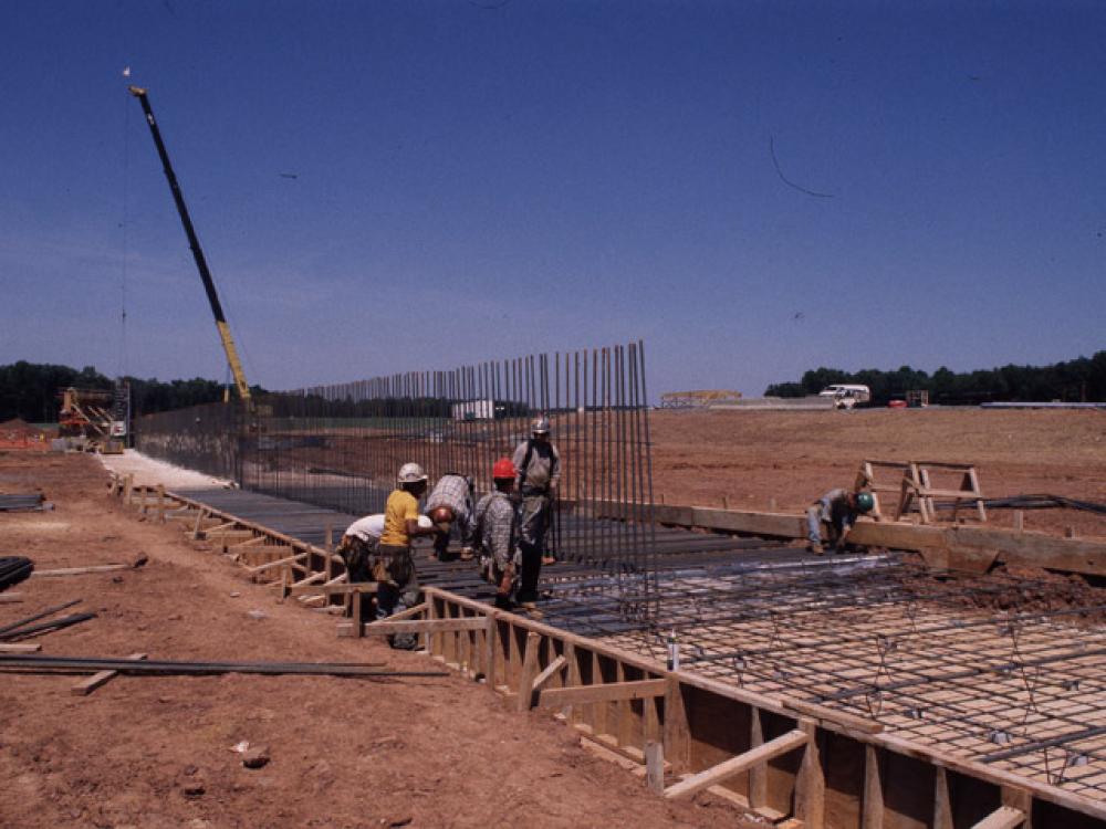 Rebar for Udvar-Hazy Center East Retaining Wall