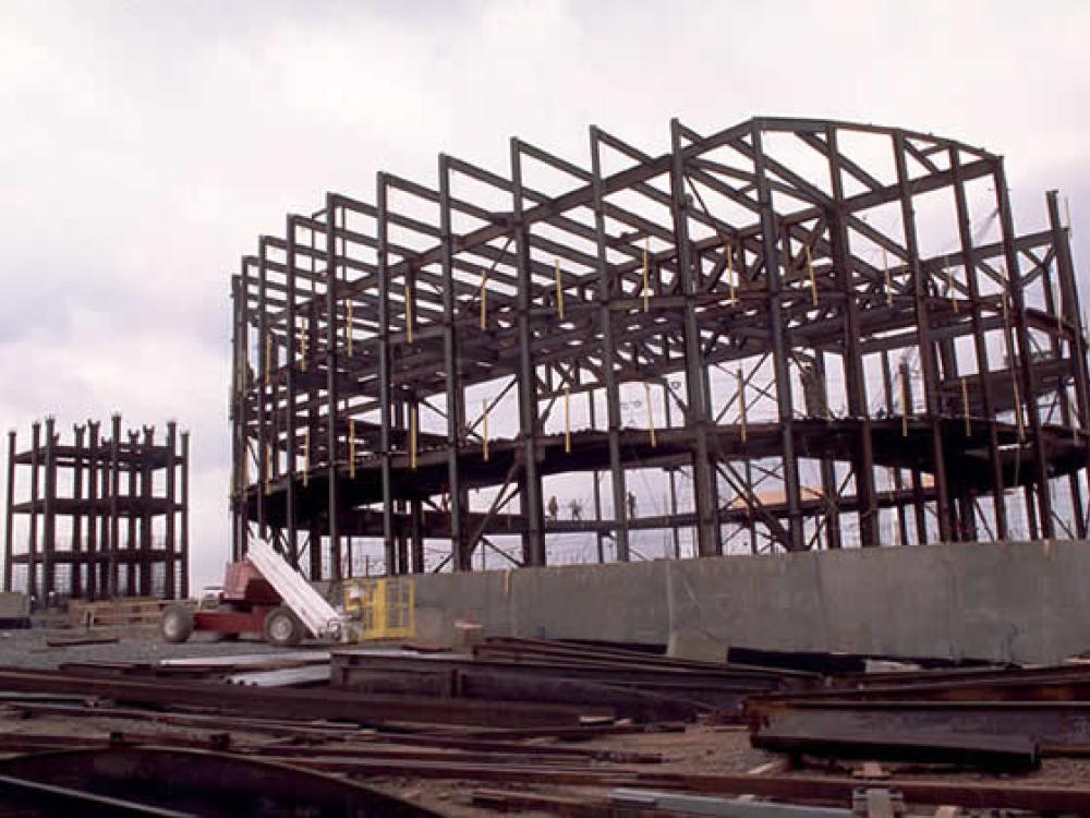 Theater rising near the Udvar-Hazy Center entrance