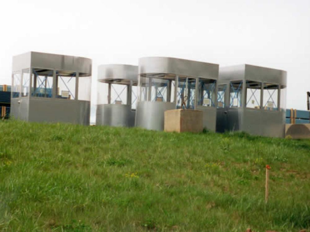 Ticket booths for the Udvar-Hazy Center parking lot