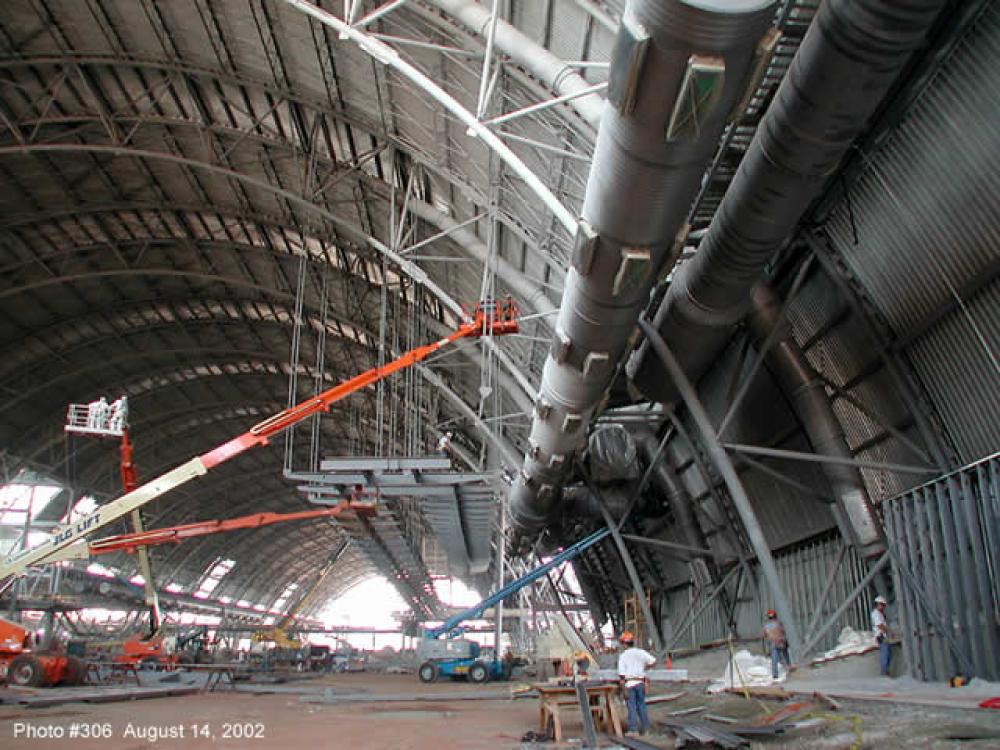 Walkways inside Udvar-Hazy Center Aviation Hangar