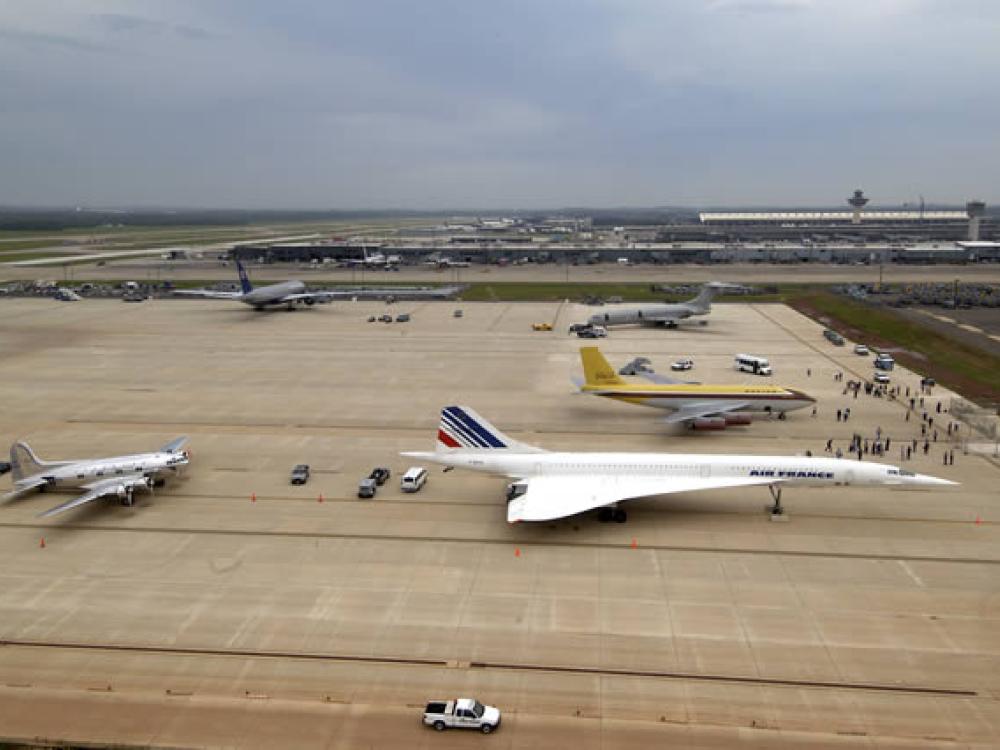 Three historic aircraft