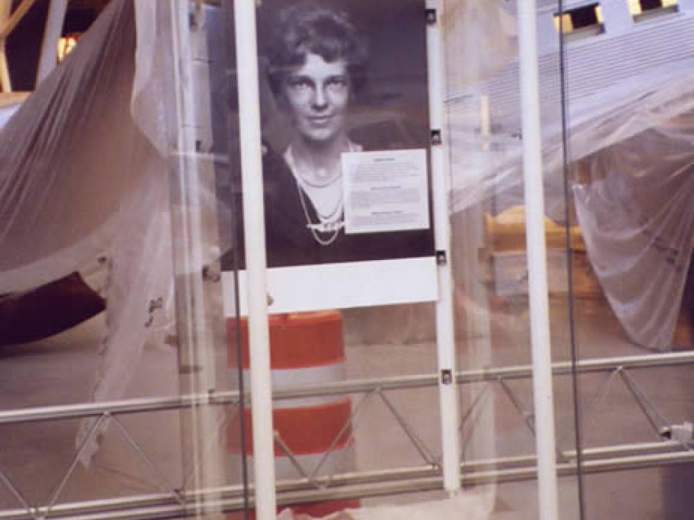 Amelia Earhart display case at Udvar-Hazy Center