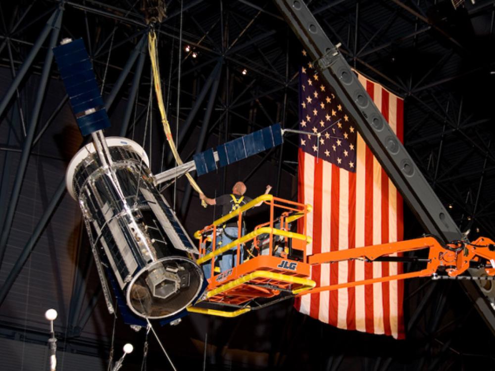 Advanced Orbiting Solar Observatory Satellite Hung at Udvar-Hazy Center