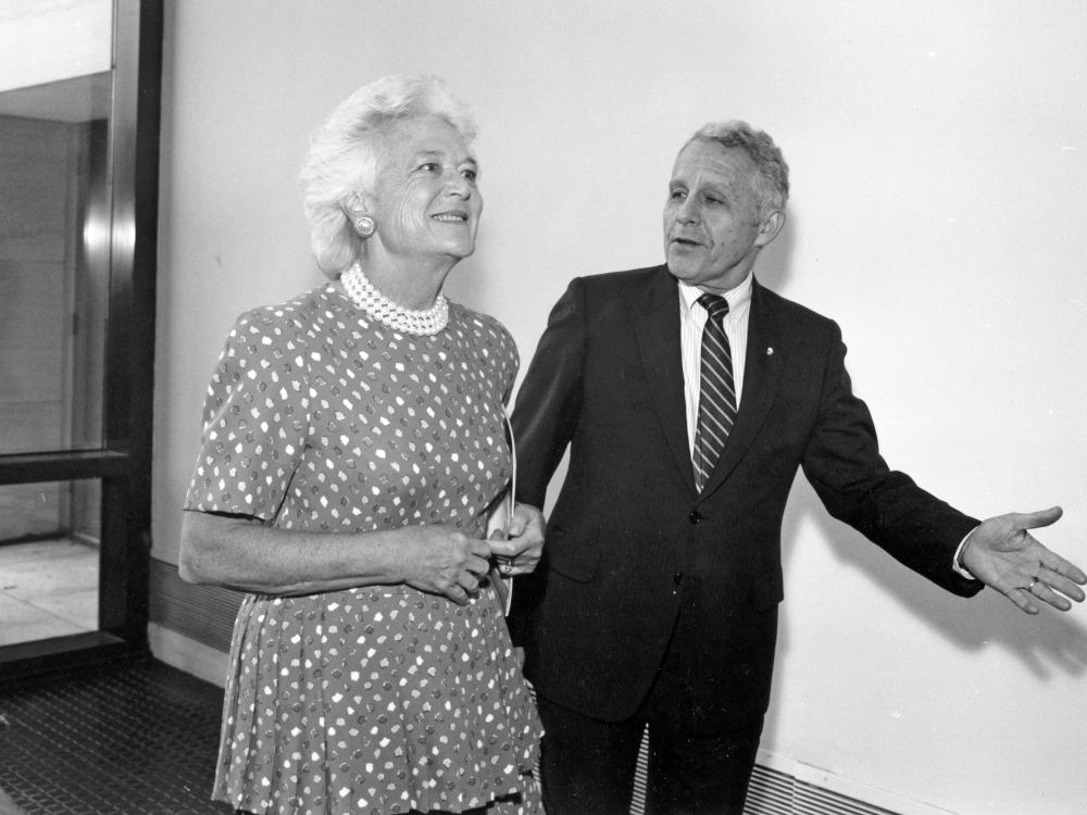 Don Lopez and Barbara Bush