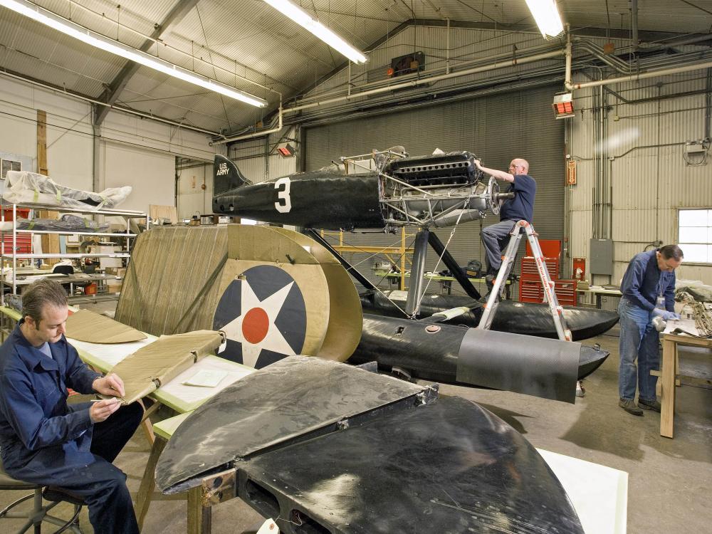 Curtiss R3C-2 Racer in Restoration Shop